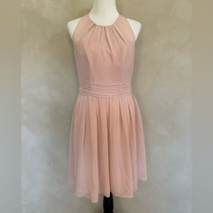 NWT Sorella Vita solid blush chiffon cocktail length gown wedding dance formal
